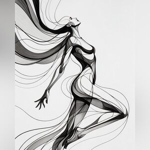 Abstract Female Body Line Art | 8x10 Gloss Photo Print Minimal Modern